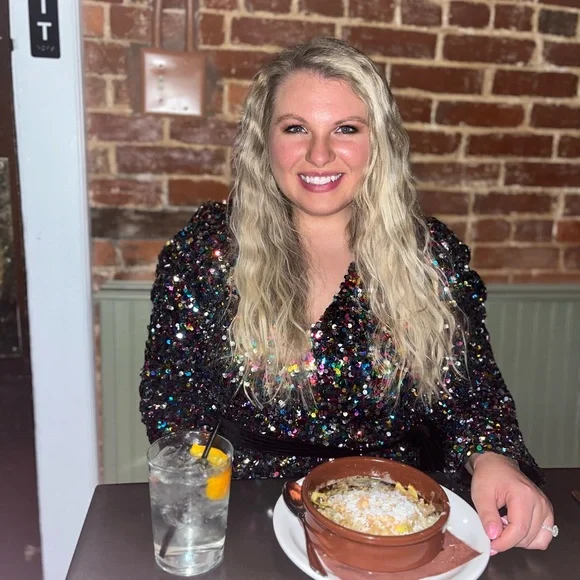 Fun long sleeve fashion nova puffed shoulder sequin mini dress - Picture 6 of 6